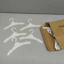 Soulchen 50 Pcs Doll Clothes Hangers for 18 Inch Dolls, White Plastic Clothes Hangers with Non-Slip Clips, Space-Saving Wardrobe Accessories for Gown Dress Outfit