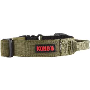 KONG Ultra Durable Padded Comfort Handle Dog Collar (Large, Green)