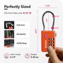 Luggage Locks TSA Approved with Inspection Indicator and Resettable 4-Digit, Easy-to-Read Combination, TSA Locks for Luggage, Suitcases, Backpacks & Travel Bags, Orange, 3-Pack