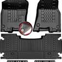 2019-2024 Dodge Ram 1500 New Body Crew Cab Floor Mats, Anti-Slip 3D Custom Fit TPE Floor Liners for 1st & 2nd Rows, All-Weather Rubber Mats with Detachable Weather Strips, Odorless & Easy to Clean (White)
