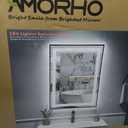 Amorho 28"X32" LED Bathroom Mirror with Black Frame, Front Light and Backlit, Stepless Dimmable, Anti-Fog, Shatter-Proof, Memory, 3 Colors, Double LED Vanity Mirror
