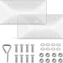 Bubble License Plate Cover 2 Pack, Clear License Plate Protector 12.24 * 6.22 Universal, Plate Cover for Car Transparent Colorless Plastic, Car Plate Cover Front/Rear with Screw Washer Nut