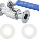 1.5" Tri-Clamp Ball Valve 25mm Pipe OD Stainless Steel Sanitary Valve for Home Brewing