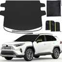 REEVAA Upgraded Car Windshield Cover for Ice & Snow [All-Weather Protection] Magnetic Fit Weatherproof Frost Cover, Car Winter Accessories, Fit for SUVs, Trucks, Cars - Medium