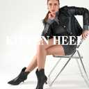 Kitten Heel Ankle Boots for Women Cowgirl Boots Womens Cowboy Booties Pointed Toe Dress Western Short Shoes (8, Black)