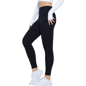 High Waist Yoga Leggings for Women, Non See Through Workout Leggings, Sports Fitness Pants for Gym Casual Outfits (Large, Black)