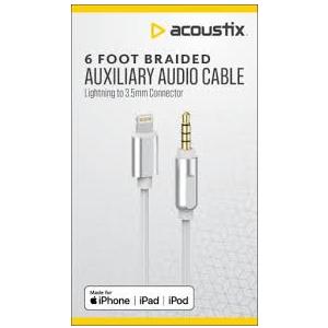 Acoustix™ 3.5mm to Apple Lightning Braided Auxillary Cable