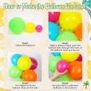 148pcs Tropical Balloon Arch Kit with Hot Pink Lime Green Teal Yellow Orange Metallic Gold Green Long Balloons fo Luau Tropical Hawaiian Pool Birthday Party Decorations