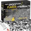 6lbs Epoxy Floor Flakes Black Gray White 3-5mm Blend Decorative Color Chips Epoxy Flooring Paint Chips Garage Floor Paint Flakes for Garages Basement Shops Interior Exterior