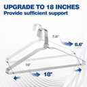 18 Inch Wire Metal Clothes Hangers Bulk 100 Pack, Extra Long for Large Size Suits, Coats, Shirts, Pants, Skirts, Ultra Thin, Space Saving, Non Slip, Silver