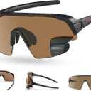Cycling Glasses with Rear-view Mirror - Sports Sunglasses for Men & Women - UV-400 Protection (High Definition Smoke)