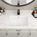 19''x14'' Undermount Bathroom Sink Rectangle Bathroom Sink White Porcelain Ceramic Sinks Vanity Sink Under Counter Basin Lavatory Sink Vessel Sink