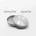 6pcs Pack 304 Stainless Steel Regular Mouth Mason Jar Lids with Straw Hole, Silicone Seals, Including 6pcs Stainless Steel Straws and 1pcs Cleaning Brush, Compatible with Ball & Kerr Mason Jars