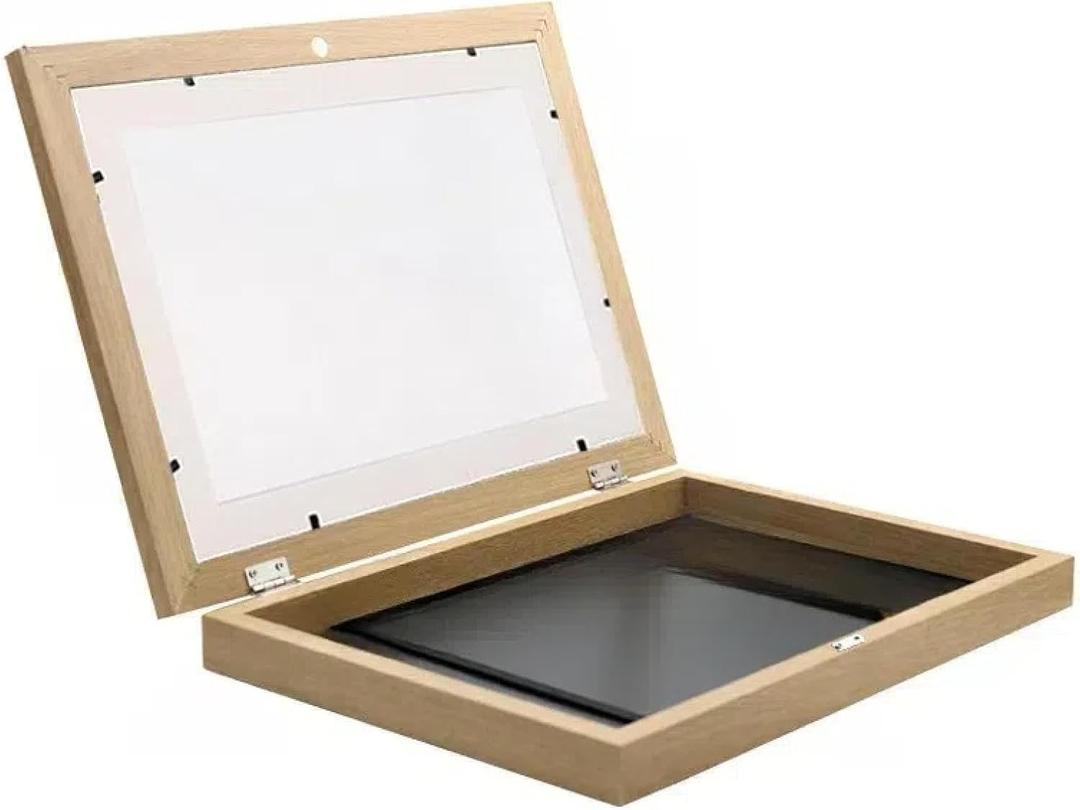 Flip Oil Picture Frame Art Solid Wood Photo Frame Handmade Wooden Picture Frame (35*26.4*4cm, White3)