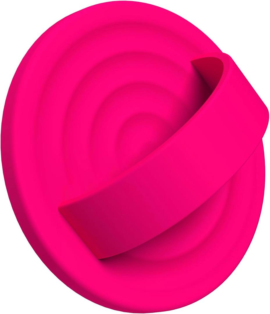 Upgraded Magnetic Phone Grip, Liquid Silicone Soft and Portable, Removable Finger Loop Ring Grip Holder for iPhone, Strong Magnetic Attraction, Compatible with MagSafe Phone Case, Neon Pink