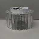 Modern Crystal Ceiling Light Fixture, BUXVRCS Mini Flush Mount Crystal Chandelier, H 5.89'' x W 8.66'' Small Crystal Ceiling Fixtures for Hallway Bedroom Bathroom G9 Socket