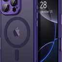 Hython for iPhone 16 Pro Case Magnetic Translucent Matte Phone Cases with Camera Cover Lens Protector [Compatible with MagSafe] Slim Shockproof Bumper Protective Cover for Women Men, Deep Purple