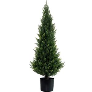 Artificial Topiary Cedar Trees Faux Pine Shrubs UV Resistant Artificial Bushes Artificial Plants for Indoor Outdoor Garden,3 Feet