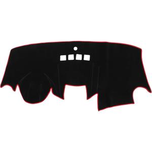 Car Dashboard Cover Mat Compatible for Ford Fiesta 2011-2019, Protective Polyester Black Red Center Console Interior Trim Dash Board Mat