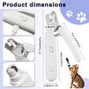 2-in-1 Dog Nail Trimmer & Grinder - 2 LED Lights, Ultra-Quiet, USB Rechargeable, Multiple Grinding Methods & Splash Guard, Nail Clippers for Small/Medium/Large Dogs & Cats (White)