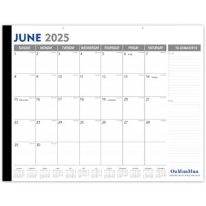 GuassLee Desk Calendar 2025 Large 22"x17", 2025-2026 Desk Calendar School Year, 19 Month from Jun. 2025 to Dec. 2026, Big Monthly Calendar with Julian Date Large Ruled Blocks for Office Home Planner (White)