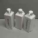 21oz Shampoo and Conditioner Dispenser (Set of 3) Modern Refillable Shampoo Pump Bottles for Shower Soap - Empty Shampoo Conditioner Body Wash Dispenser Set - Stylish Permanent Labels - for Bathroom (Sliver White)