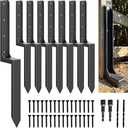 IRONBABE Thickened Fence Post Repair Stakes, Brackets Mender for Broken 4x4/6x6 Wood Fence Post Support (11-Gauge, 8 Pack/Black)