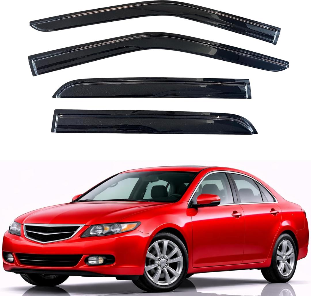 KPY Rain Guards Fit for 2004-2008 Acura TSX, Out-Channel Window Visors Vent Wind Deflectors 4PC, Car Accessories for 04-08 Acura TSX