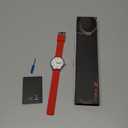 Waterproof Nurse Watch for Medical Professionals,Students, Women Men, Military Time Easy to Read Dial, 24 Hour with Second Hand, Soft and Breathable Silicone Band (1011-Red White)