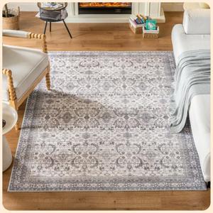 Istana 5 x 7 Area Rugs - Pale Rose Beige Area Rug - Kid & Pet Friendly Area Rug Boho for Living Room - Non-Shedding & Foldable Rug for Dining Room - Eco-Friendly Materials for 5x7 Area Rugs Boho