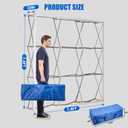 7.4 X 7.4FT Portable Pop Up Display Stand, Aluminum Folding Banner Stand, Fabric Tension Backdrop Booth Frame for Trade Shows, Weddings, Retail & Outdoor Events (Including A Carry Bag)