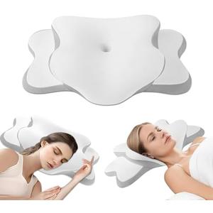 Cervical Neck Pillow for Sleeping | Ergonomic Pillow for Sleep Apnea, Neck Pain, and Snoring Relief | Contour Memory Foam with Ergonomic Support, White