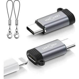 2 Pack Lightning to USB C Adapter for iPhone 15/16 Pro Max/Plus,Samsung S24,iPad Air,Fast Charging & Data Transfer,Type C Charger Connector Cable,Not for Audio/Headphone/OTG,for iPhone 16/15 Charger (Grey)