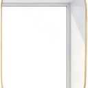 Bathroom Wall Mirror Decor, Creative Oval Deep Frame Wall Hanging Makeup Mirror, Modern Round Corner Wall Mirror for Bedroom, Living Room, Horizontal Or Vertical,Gold,L (31.5"L x 15.8"W)