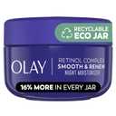 Olay Smooth & Retinol Face Moisturizer, 2 oz Fragrance Free Night Cream for Fine Lines and Wrinkles with Retinoid Complex, Recyclable Eco Jar Packaging, Value Size