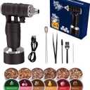 Whiskey Smoker Electric Set Bourbon Christmas Gifts for Men Old Fashioned Smoker Drink With 6 Wood Chips and 6 Whiskey Stones Food and Cocktail Smoked Kitchen Bar Tools Cool White Elephant Gifts Black