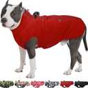 Dog Winter Jacket - 3X Large, Warm Zip Up Snowsuit Dog Harness Vest, Reflective, Water-Resistant, Red (XXX-Large (Chest: 42.5"))