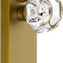 Glass Door Knobs for Interior Doors - Vintage Crystal Privacy Bedroom & Bathroom Door Knob with Lock - Diamond Cut Door Handle - Antique Brass Finish (1 Pack)