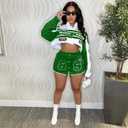 Women Varsity Jacket Detachable Skirt Set 2 Piece Motorcycle Biker Race Car Driver Costume Cropped Bomber Streetwear (Pink, XXL)