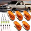 5PCS Cab Lights Compatible with 1973-1997 Ford F-150 F-250 F-350 F-450 F-550 Super Duty Pickup Trucks, Amber LED Roof Marker Light Kit (Amber Lens/Amber Light/White Base)