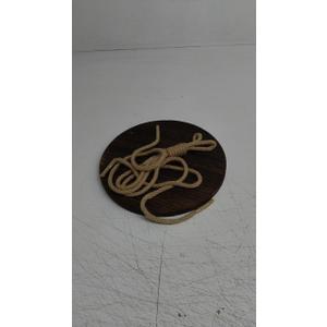 Dahey Hanging Plant Shelf Round Wood Rope Hanging Floating Shelf Vintage Home Decor Display Planter Rack for Living Room Bedroom Kitchen, Dark Brown
