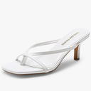 DREAM PAIRS Heels for Women Flip Flops Kitten Low Heels Open Square Toe Thong Heeled Sandals, Sexy Fashion Comfort Shoes for Party Casual Slides / Size 6