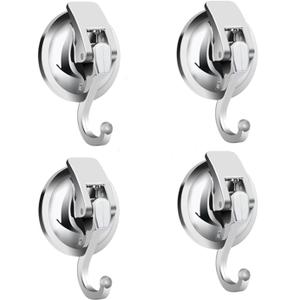 Heavy Duty Vacuum Suction Cups Hooks (4Pack) Specialized for Kitchen&Bathroom&Restroom Organization (Silver)