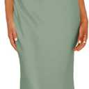 Satin V Neck Maxi Dress for Women Wedding Guest 2026 Summer Formal Elegant Cocktail Sleeveless Long Dresses Backless (Green, XL)