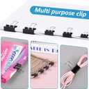 500PCS Paper Clips and Binder Clips Assorted Sizes,3 Sizes in One Pack, Large, Medium, Small,Silver PaperClips & Black Binder Clips for Home, School, Office Supplies
