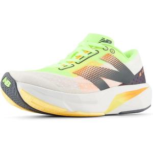 New Balance Men's FuelCell Rebel V4 Running Shoe (11, White/Bleached Lime Glo/Hot Mango)