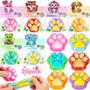 Valentines Day Gifts for Kids Classroom, 30 Pack Valentine Cards with Stretchy Animal Paws, Cute Squeeze Toy for School Valentines Gifts Exchange , Kids Valentines Party Favors Supply for Boys Girls