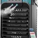 Portable Air Conditioner, LEAEYFE 3 Higher Speeds With 1200ml Extra Large Water Tank, 7 Color Lights 2/8 Hour Timer, 120° OscillatingCooling Fan For Desk, Home, Bed and Living Room