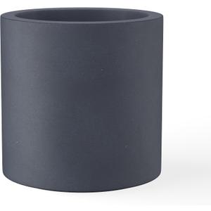 Kante 15.7" Dia Round Concrete Planter, Modern Style Large Cylindrical Plant Pot with Drainage Hole and Rubber Plug for Indoor Outdoor Patio, Charcoal