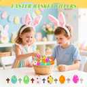 NZNDB 12 Pcs Prefilled Easter Eggs with Mini Cross Crystal Stone Bulks, Easter Eggs With Pocket Crosses for for Kids Boys Girls Easter Basket Stuffers Party Favors Easter Egg Hunt